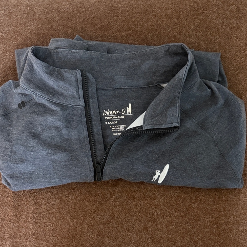 johnnie-O Men's Charcoal Zip-Up Sweater